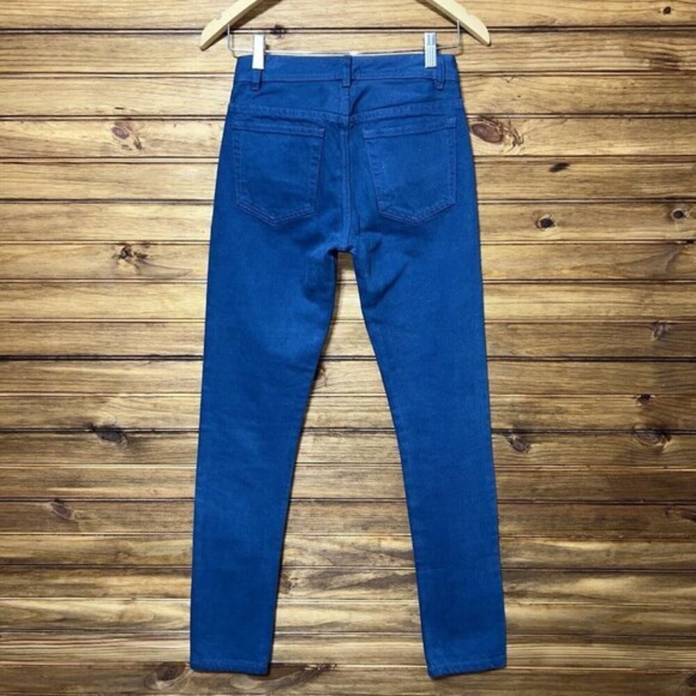 APC Womens Jeans Size 24 Blue Indigo Mid Rise Straight Leg Button Fly - Picture 2 of 9